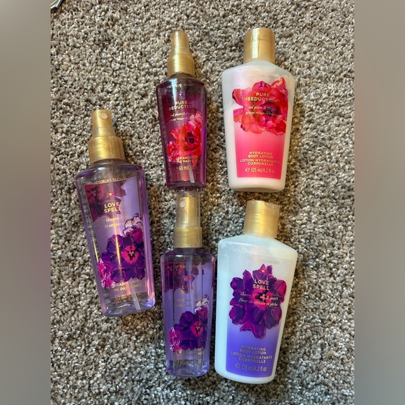 Victoria's Secret Love Spell and pure seduction Fragrance Mist and Lotion Set - Picture 1 of 2